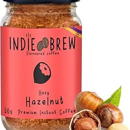 Indie Brew Hazelnut coffee, Arabica, Freeze dried flavoured coffee, No Added Sugar, Low Calorie, Instant powder for staying active | 50g | Makes 25 bold cups | Strong Aroma-picture-27