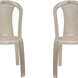 Prima Plastic Chair for Living Room | Set of 2 | Chair for Home, Living Room, Outdoor | Stackable Chair Without Arm | 100% Virgin Plastic | Chair 4021 (Marble Beige Colour)-image-45