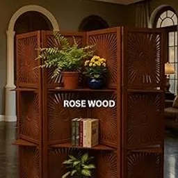 Wooden Room Divider, Wooden Partition for Living Room, Office Wooden Separator and Kitchen Partition,(6 Feet Partition 4 Panels). (4 Panel 6 Feet (2W x 1.80H Metres))-picture-24