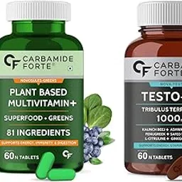 Carbamide Forte Testosterone Supplement – 60 Veg Tablets & Carbamide Forte Plant Based Multivitamin Tablets (60 Veg Tablets)-picture-38