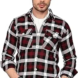 ellipse Men's Woolen Check Shirt | Warm Winter Wear | Full Sleeve | Soft Fabric | Simple Collar | Machine Washable-picture-13
