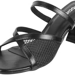 mochi Women Synthetic Crisscross Netted Casual Block Heels Fashion Sandal-picture-18