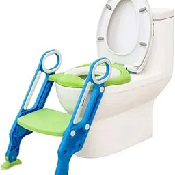 Kids Mandi Baby Potty-Trainer Training Seat for Toilet with Safe Handrails, Non-Slip Toilet Potty Stand Steps Stools and Ladder Adjustable Foldable for Boys Girls Toddlers Kids-image-38