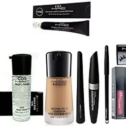 Professional Makeup Kit Combo Prep+Prime Primer,Mineralize Foundation,Waterproof Eyeliner,Mascara,Eyebrow Pencil,The Pink Edition Lipstick With Bb Cream Concealer And 1 Eyelashes(Set Of 8) Combo-image-14