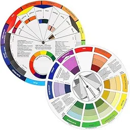 eS³kube 2pc Color Wheel 5.5 inch Diameter, Paint Mixing Learning Guide Art Class Teaching Tool Color Wheels for Makeup Blending Board Chart Color Mixed Guide Mix Colours-image-25
