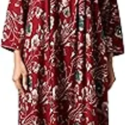 9shines label Stylish Rayon Nighty Maxi for Women | Full Length Trendy Nightgown | Premium Nightdress | Nightwear | Full Sleeve Nighty with Pocket (Rayon - Pleated)-picture-34