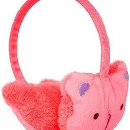Plush Animal Winter Earmuffs, Light Blue Faux Fur, Kawaii Design, Adjustable Headband, One Size Fits Most-image-0