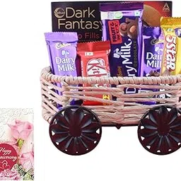 SFU E Com Creamy Caramel Chocolate Cart | Anniversary Chocolate Gift Hamper | Anniversary Greeting Card With Chocolate Combo | 1595-picture-17