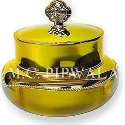 M.C. PIPWALA 15gm Empty Golden Metalized Diya Shape Acrylic jar for cosmetic use (2 pcs)-picture-58