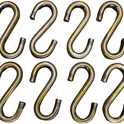8PCS Strong and Sturdy Heavy Duty HI-Grade Quality Life TIME WARRENTY, S-Hook for Swing, Patio Antique Finish Brass 16MM Rod with Weight Capacity 2000KG KKRIYA HOME DECOR-image-39