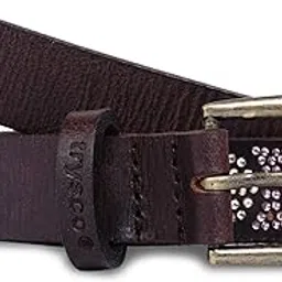 trysco Genuine Leather, Girls/Women Rhinestone Belt (waist-24-36) (width-23MM) (Black & Brown)-picture-25