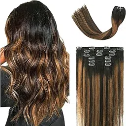 Chaam Women Hair Extension Long Wavy Brown Highlight 18 To 20 Inches Cotton Lace Hairpiece With 5 BB Clip/Hair Extension for Women/Halloween/Christmas (160 Garm)-picture-14