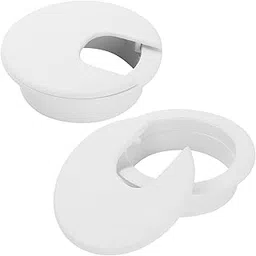 2" White Desk Grommet, JTemgle Plastic Cable Hole Cover Computer Table Cord Wire Organizer Caps Desktop Cord Management for Home Office TV Stands Tabletops, 2 Pieces-picture-12