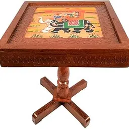 Apka Mart The Online Shop Handcrafted Wooden Side Table/End Table/Plant Stand/Stool - Wood (Brown,15 Inch) For Living Room Decor & Home Decor-picture-10