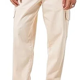 bewakoof Men's Solid Regular Fit Cotton Blend Cargo Carpenter Casual Pants| Regular Fit Cargo Pants | Classic Style | Utility Pockets | All-Day Comfort-picture-17