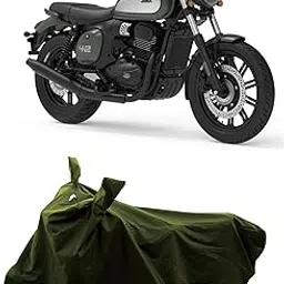 All Season Protection Bike Cover for New Jawa 42 FJ Bike Cover with Water-Resistant and Dust Proof Premium 190T Fabric_Olive-picture-19