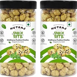 Nutraj Snackrite Makhana 140g (70g x 2) | Pudina Chatka Flavour | Popped Lotus Seed | Roasted and Salted Fox Nuts-picture-14