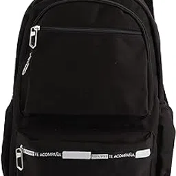 pomk School Backpack, Travel Backpack Water Resistant Smoothly Open Close for School for Hiking(Black)-picture-34