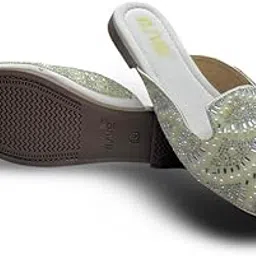 asho fashion made global ASHO Women’s Embellished Sandals | Handcrafted Ethnic Slip-On Flats with Crystal Stone Work | Stylish Footwear for Women-picture-39