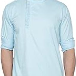 kuons avenue Men's Cotton Twill Angrakha Festive Short Kurta | Mandarin Collar | Full Sleeves- Classic & Stylish-picture-4