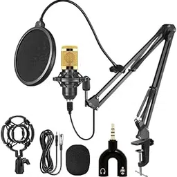 TECHBLAZE BM 800 Condenser Microphone Kit Set |Mic for Singing,Live Stream, Studio Recording mic| Microphone Stand & Pop Filter mic for YouTube-picture-32