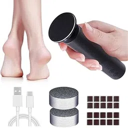 Cordless Electric Callus Remover for Feet with Nail File Sander 2 in 1 Rechargeable Foot File Grinder for Dead Skin Crack Dry Calluses with Sandpaper Disk 6 Speed Adjustable-image-19