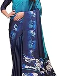 garden vareli Floral Abstract Print Crepe Saree With Unstiched Blouse Piece-picture-24