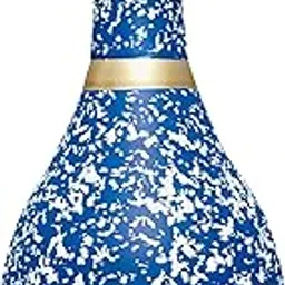 Dagga Decorative Plastic Flower Vase with Speckled Blue Pattern, Gold Trim for Living Room, Kitchen, Office Decor-image-67