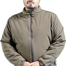 hardsoda by The Indian Garage Co Men Plus Size Regular Fit Solid Standup Collar Puffer Jacket-picture-12