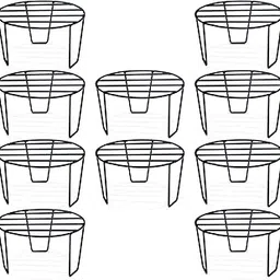 BonKaso Premium Round Anti-Rust Metal Plant Stand Set (Pack of 10) - Stylish Black Stands for Indoor, Outdoor, and Balcony Use-picture-22