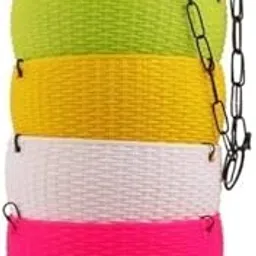 Nagaji Plastic Flower Hanging Pot Basket Big Size (Pack Of 4, Multicolor, 55.9 Cm)-picture-52