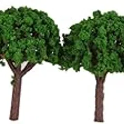 ATORSE® 50pcs 3cm Scenery Landscape Train Model Trees Light Green Scale 1/500-image-30