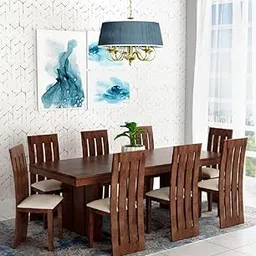 Eagle Furniture Solid Sheesham Wood Dining Table 8 Seater | Eight Seater Dinning Table with 8 Cushioned Chairs for Home | Wooden Kitchen Dinner Table 8 Seater | Rosewood, Natural Brown-picture-10