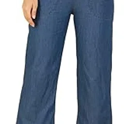 cefalu Women’s Denim Wide‑Leg Palazzo Pants – Elastic High‑Waist, Drawstring, Pockets – Loose Casual Trousers”-picture-26