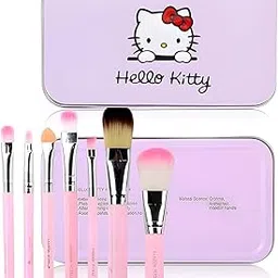 SHISHI 7Pcs Professional Pink Hello, Kitty Cat Soft Makeup Brush Set with Box, Birthday Gift for Hello, Kitty Fans-picture-15