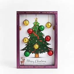 Chocolian Premium Christmas Chocolate Gift Box – Festive Chocolate Balls in Red, Green & Gold Foil | Merry Christmas Tree Design | Perfect Holiday, Corporate & Family Gifting Hamper-picture-23