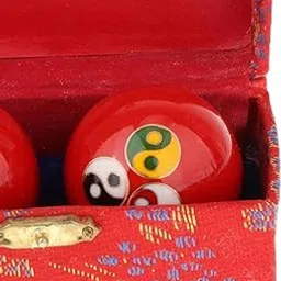 CALANDIS 2 Pieces Massage Balls with Storage Box Baoding Balls for Middle Aged People Colorful Gossip Red | Fitness Running & Yoga | Fitness Equipment & Gear | Exercise Balls-picture-40
