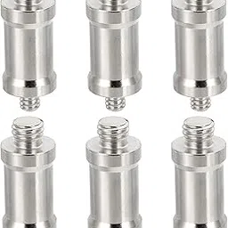 PATIKIL Camera Spigot Screws Converter 3/8" to 1/4" Male to Male, 6 Pack Tripod Screw Adapter Spigot Stud for Light Stand Hot Shoe Cold Shoe Adapter Ball Head Flash, Black-picture-14