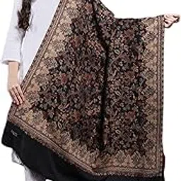 ravaiyaa - attitude is everything Women Ethnic Woven Design Wool Blend Shawl, Warm and Soft Winter Shawl, Kashmiri Wool Shawl Wraps, Faux Pashmina 80" x 40" Inch-picture-51