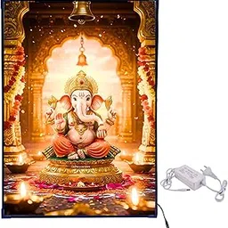 LAXMI GLOW FRAMES Radiant Lord Ganesha LED Wall Frame – Pure White A3 Lighted Photo Frame for Elegant Home & Temple Decor (12x18)-picture-21