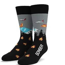 Cotton Men's and Women's Printed Funny, funky, Quirky - Unisex Mid Crew Length, Odour Free, Breathable. A Pair of Flame Fighter Socks.-image-40