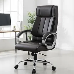 INNOWIN Profit High Back Orthopedic Boss Chair with 3 Year Limited Warranty | Leatherrite Office Chair | Ergonomic Executive Chair with Spacious Cushioned Seat | Heavy Duty Metal Base | Black-picture-17