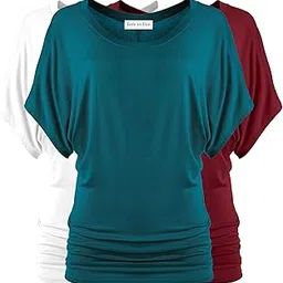 free to live 3 Pack Dolman Short Sleeve Business Casual Tops for Women Travel Clothes Dressy Shirts Summer Fall Tunic Outfits-picture-40