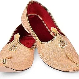 royal khwaab Men's Wedding Juttis/Punjabi Jutti & Sherwani Juti, Pure Traditional & Stylish Ethnic Mojaris/Wedding Shoes 100% Comfortable & Handcrafted (RK-B8)-picture-32