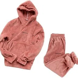 Winter Night Suits for Women Warm Pack of 1 Free Size Hoodie and Pocket (28 Till 32)-picture-43