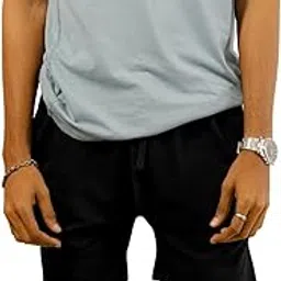 blendculture Cotton Casual Shorts, 240 GSM Pure Cotton, Relaxed Fit with Pockets, Black-picture-10