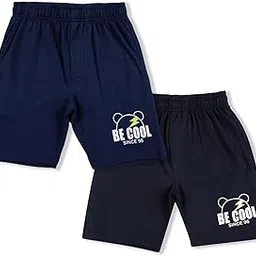 Ayaj Boys' and Girls' BECOOL Shorts Pack of 2 Kids Unisex Regular Fit Sport and Casual Wear Cotton Blend Waistband Elastic Pant-picture-32