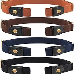 syhood 4 Pieces No Buckle Stretch Belt Buckless Belt Invisible Elastic Belt Unisex for Jeans Pants-picture-55