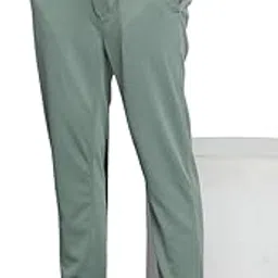 the indian garage co Men's Slim Fit Mid Rise Textured Mid-Rise Stretchable Knitted Formal Trousers-picture-20