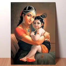 AttoPlate® Magnetic Painting - MAA YASHODA WITH BAL KRISHNA Painting | Hindu Religious Frame With Magnetic Hanging | Home and Mandir Decoration Wall Painting (In Sparkling Finish)-picture-15